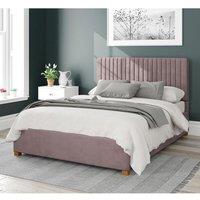 Aspire Grant Upholstered Ottoman Storage Bed, Plush Velvet Fabric in Rose | Size: King