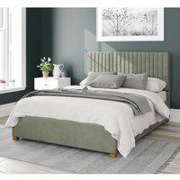 Aspire Grant Upholstered Ottoman Storage Bed, Plush Velvet Fabric in Duck Egg Blue | Size: Super King