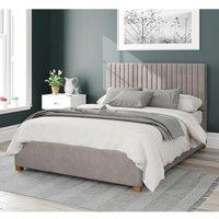 Aspire Grant Upholstered Ottoman Storage Bed, Plush Velvet Fabric in Silver | Size: Super King