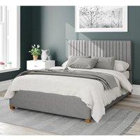 Aspire Grant Upholstered Ottoman Storage Bed, Eire Linen Fabric in Grey | Size: Super King