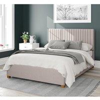 Aspire Grant Upholstered Ottoman Storage Bed, Eire Linen Fabric in Off-White | Size: King