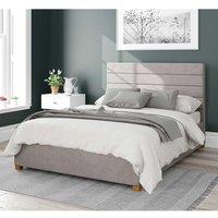 Aspire Kelly Upholstered Ottoman Storage Bed, Plush Velvet Fabric in Silver | Size: Small Double