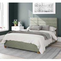 Aspire Kelly Upholstered Ottoman Storage Bed, Plush Velvet Fabric in Duck Egg Blue | Size: Double