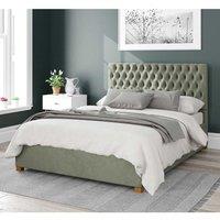 Aspire Nightingale Upholstered Ottoman Storage Bed, Plush Velvet Fabric in Duck Egg Blue | Size: Single