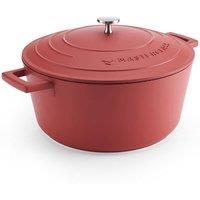 MasterClass Cast Aluminium Casserole Dish with Lid Lightweight, Dishwasher Safe 5L in Red