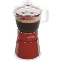 La Cafetiere Verona 6 Cup Glass Espresso Coffee Maker, Red