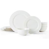Mikasa 12 Piece China 'Egret' Dinner Set, White, Gift Boxed in White