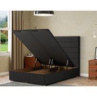 Eleganza Home George Ottoman Bed Floor Standing - Linen in Black | Size: Super King