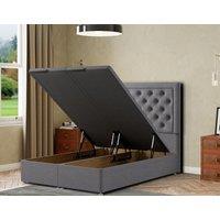 Eleganza Home Castle Ottoman Bed Floor Standing - Linen in Grey | Size: Super King