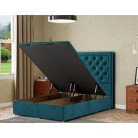 Eleganza Home Castle Ottoman Bed Floor Standing - Plush in Emerald | Size: Super King
