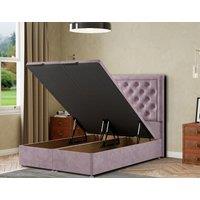 Eleganza Home Castle Ottoman Bed Floor Standing - Plush in Pink | Size: Super King