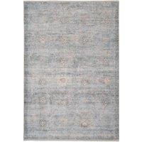 Kukoon Blue Grey Traditional Distressed Finish Living Area Rug in Mid Blue | Size: 120 cm x 170 cm