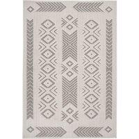 Kukoon Beige Aztec Tribal Textured Looped Pile Living Area Rug in Cream | Size: 160 cm x 230 cm