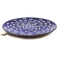 Verano Spanish Ceramics Signature Blue & White Fish Hand Painted Ceramic Kitchen Dining Large Platter (Diam) 42cm
