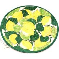 Verano Spanish Ceramics Signature Lemons Hand Painted Ceramic Kitchen Dining Large Platter (Diam) 42cm
