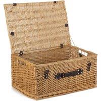 Red Hamper Wicker Buff 60cm Picnic Basket in Brown