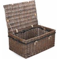 Red Hamper Wicker 62cm Antique Wash Picnic Basket in Grey