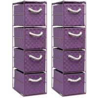 Arpan 4-Drawer Storage Unit Ideal for Home/Office/Bedrooms (4-Drawer 18x25x65cm) Pack of 2 in Purple | Size: 18 x 25 x 65 cm