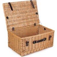 Red Hamper Wicker 55cm Buff Empty Picnic Basket Unlined in Brown