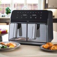Cooks Professional Dual Digital XL Air Fryer 8L Healthy Cooker with Double Basket & Timer in Silver