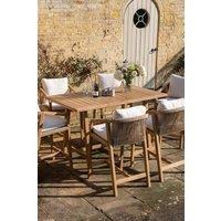 Harbour Lifestyle Quay 6 Seat Rectangular Bar Set In Linen in Light Beige