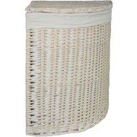 Red Hamper Cotton Lined Corner White Wash Laundry Basket