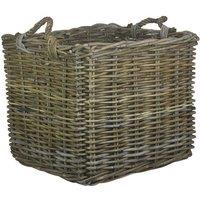 Red Hamper Rattan Square Grey Rattan Log Basket