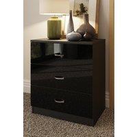 FWStyle Chilton Black Gloss 3 Drawer Chest (H) 68.5cm (W) 60cm (D) 40cm