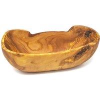 Verano Spanish Ceramics Olive Wood Natural Grained Rustic Handmade Oval Bowl Large (L) 36-39cm