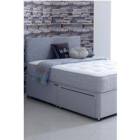 The Shire Bed Company Dale 1000 Pocket Sprung Mattress plus 2 drawer Divan set including Plain Headboard in Grey | Size: King