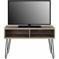 Retro TV Stand Rustic Wood Metal Table With Storage Shelves Up To 42"