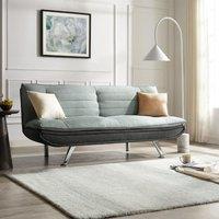 Home Detail Michigan Fabric Sofa Bed Duo Contrast Fabric With Chrome Legs in Light Grey