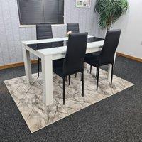 KOSY KOALA Modern Dining Table Set With 4 Black Chairs Dining Room Furniture