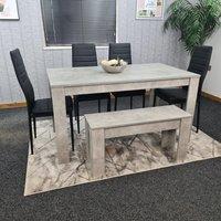 KOSY KOALA Dining Table Set for 6 Wooden Dining Table & 4 Chairs & 1 Bench | Size: 140 cm x 80 cm