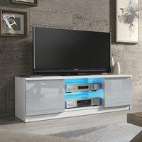 Creative Furniture Aura TV Unit 120cm - A Compact & Contemporary Cabinet with Gloss Doors & LED Lights in Grey