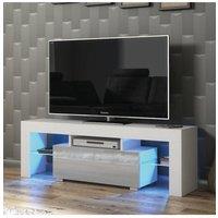Creative Furniture Floe TV Unit 130cm - A Sleek & Elegant Cabinet with Gloss Doors & LED Lights in Grey
