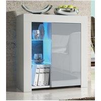 Creative Furniture Serene Sideboard 83cm - A Compact & Elegant Cabinet with Gloss Doors & LED Lights in Grey