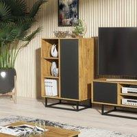 Creative Furniture Elysian Loft Sideboard 100cm - Industrial-Style Sideboard with Rustic, Oak & Black Matt Doors