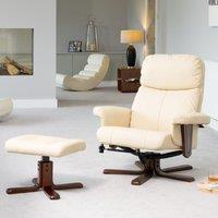 Artemis Home Woodacre Swivel Recliner with Massage & Heat in Cream