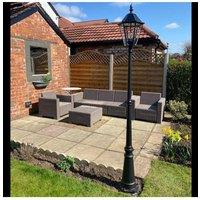 CGC Lighting 'London' 2.3 Metre Extra Tall Black Victorian Style LED Solar Post Light