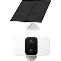ENER-J Smart Wireless Floodlight Camera with Solar Panel in White