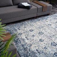 THE RUGS Montana Vintage Navy & Cream Living Room Area Rug 4030 | Size: 120 cm x 170 cm