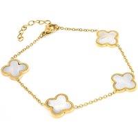 Say It With Clover Bracelet Gold & Pearl | Size: 7.5 cm