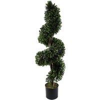 Leaf 120cm Spiral Buxus Artificial Tree UV Resistant Outdoor Topiary in Green