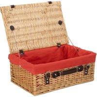 Wicker 45cm Buff Picnic Basket with Cotton Lining