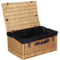 Red Hamper Wicker 60cm Cotton Lined Buff Wicker Basket in Black