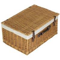 Red Hamper Wicker 60cm Cotton Lined Buff Wicker Basket in White