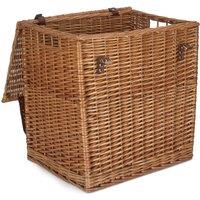 Red Hamper Wicker Double Steamed Vintner Storage Picnic Basket in Brown | Size: Large