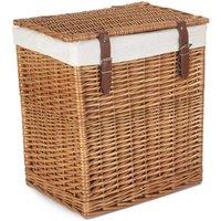 Red Hamper Cotton Lined Boutique Double Steamed Laundry Basket in Brown