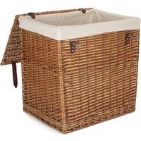 Red Hamper Cotton Lined Boutique Double Steamed Laundry Basket in Brown